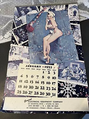 1953 Full Year 12 Mos Elvgren Pinup Girl Calendar GE GENERAL ELECTRICAL CO 1981 • $34.20