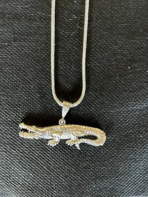 Vintage University Of Florida Sterling Silver Gator Necklace 24 Inch • $140