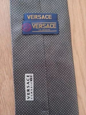 Versace Classic V2 Silk Tie Black White Geometric Pattern NEW Without Tags • $9.99