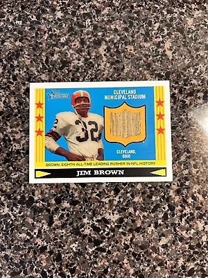 2005 Topps Heritage Football Jim Brown Cleveland Browns Municipal Stadium Patch  • $5