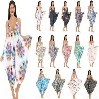 £11.99 • Buy Ladies Cami Lagenlook Romper Drape Baggy Harem Playsuit Jumpsuit Dress Plus Size