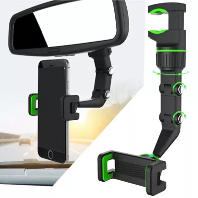 Car Accessory 360° Rotatable Rear View Mirror Phone Mount Holder For Cell Phone • $7.89