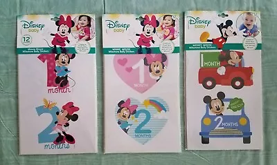 Disney Mickey Mouse Milestone Photo Prop Belly Stickers 12 Pcs Baby Age 0-12M • $3.96