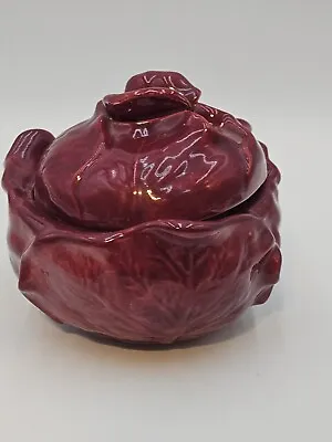 1972 Holland Mold Red Purple Cabbage Soup Tureen Serving Bowl  Signed 7   • $35