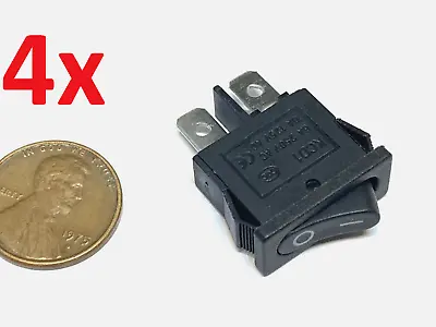 4 Pieces Black Rocker Switch Slim Small Micro On/off 12v 6v T85 2pin On-off B8 • $9.85