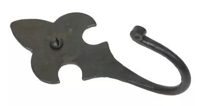 £3.99 • Buy Beeswax Forged Fleur-De-Lys Coat / Curtain Pole Hook - Swan Neck - Door / Wall