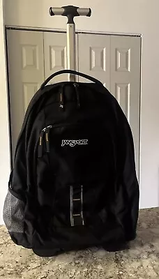 JanSport Driver 8 Rolling Backpack Travel Bag Carry On With Wheels Black • £57.90