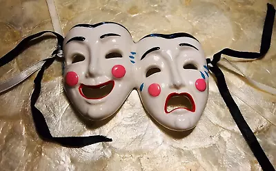 Vintage French Quarter Hand Painted Comedy Tragedy Wall Mount Collectors Mask • $19