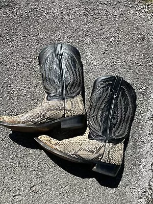 Dan Post Vintage Snakeskin Boots Real Leather Men’s Size 11 • $160