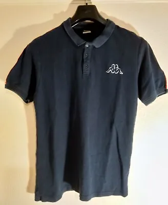 Kappa Men's Polo Shirt Medium M Blue 100% Cotton Short Sleeve Logo Free Postage! • £9.95