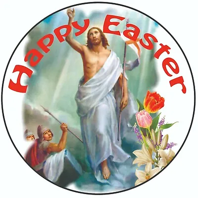 £5.99 • Buy Easter Religious Jesue Themed - 8  20cm Circle Icing Cake Topper Decoration