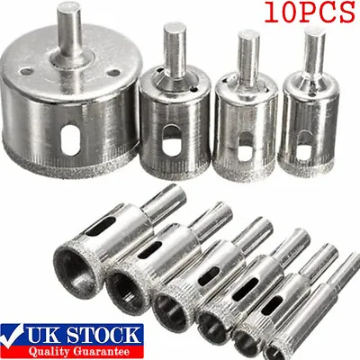 £10.68 • Buy 10Pcs/set Diamond Cutter Coated Core Hole Saw Drill Bits Tile For Glass Wood 