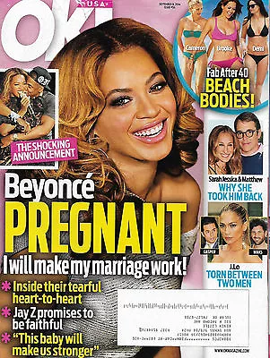 OK! Magazine September 8 2014 Beyonce Nick Jonas Beach Bodies Fab After 40 • £16.09