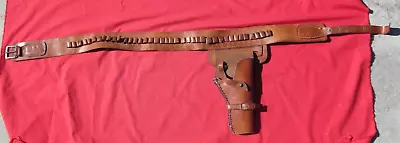 Vintage Old Used Worn   Leather Belt Holster  Right Hand Pistol Bullet Holder • $14.07