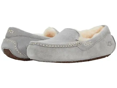 Women's Shoes UGG ANSLEY Indoor/Outdoor Moccasin Slippers 1106878 LIGHT GREY • $80