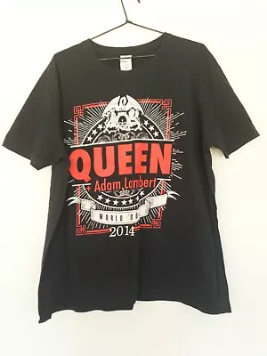 Queen Adam Lambert Tour Tshirt 2014 Gildan Softstyle Preshrunk 100% Cotton XL • $18