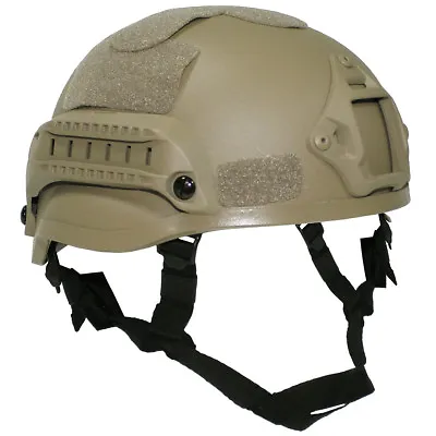 Tactical Patrol Helmet 'mich 2002' Rails Padding & Chin Strap Airsoft Coyote Tan • £76.95