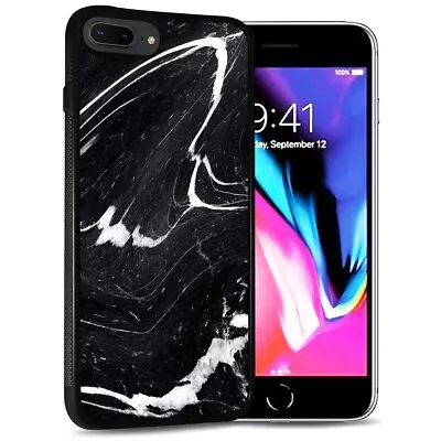 ( For IPhone 8 ) Back Case Cover PB12588 Black Marble • $9.99