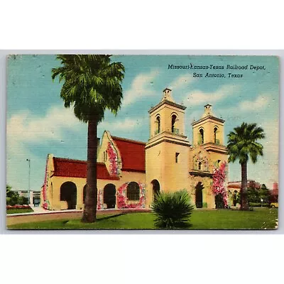 Postcard Missouri Kansas Texas Railroad Depot San Antonio 0706 • $7.59