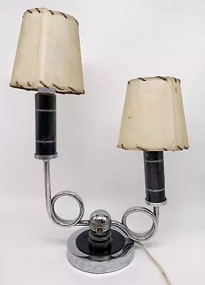 Art Deco Machine Age Chrome Table Lamp • $375