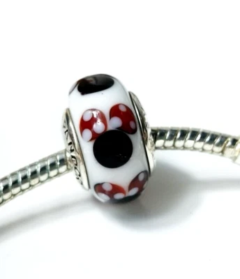 $44 • Buy Pandora Minnie Mouse Murano Glass BEAD SILVER EUROPEAN CHARM