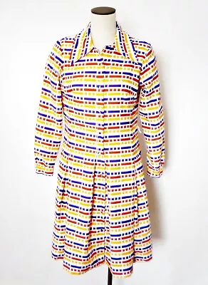 Lanvin Shirtdress Vintage 1960s Designer Size Medium • $79.95