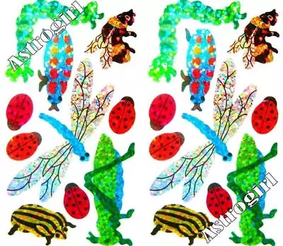 ~ Sparkle Grasshopper Dragonfly Bee Ladybug Hambly Studio Glitter Stickers ~ • £1.55