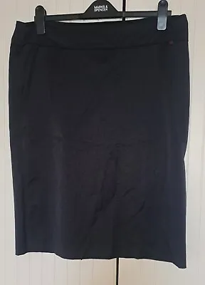 Black Ben Sherman Straight (Pencil) Skirt Side Zip - Back Zipped Split - Size 16 • £12