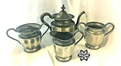 Van Bergh Quadruple Silver Plate Tea Set Antique 1800's 4 Pc  • $99.75