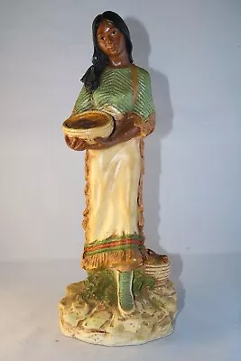 1980 UNIVERSAL STATUARY AMERICAN INDIAN STATUE 14  MOTHER WITH CHILD And MAIZE • $39.95