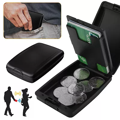 Anti-Theft Aluminum Wallet Stainless Steel Bank Card Holder Portable Clip Bags • $7.48