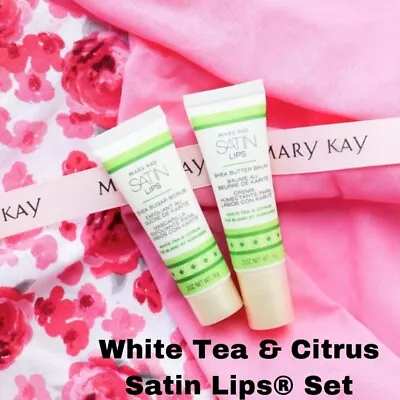 Mary Kay Satin Lips Set White Tea Citrus Shea Butter Balm & Sugar Scrub NEW • $24