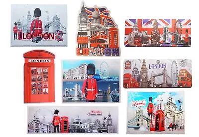 Set Of 8 London England UK Famous Icons Acrylic Foil Fridge Magnets Souvenirs • £8.99