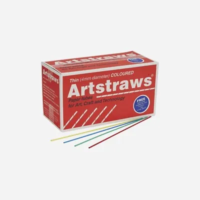 ARTSTRAWS Long Thin Assorted Colour Paper Straws 1800 Approx • £0.99