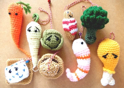 Knitted Christmas Food Decorations Crochet • £7
