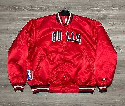 Vintage 90s Chicago Bulls NBA Michael Jordan Starter Satin Jacket Men's Size 4XL • $299.99