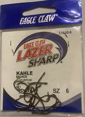 Eagle Claw L141G #2 4 6 8 10Ct Bronze Kahle Hooks Select Size.  Needle Point • $2.79