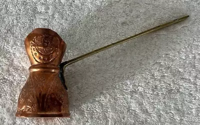 Vintage Copper Turkish Melting/Coffee Pot Brass Long Brass Handle 3.5” Tall • $4.99