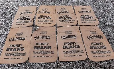 Lot Of 8 Vintage Standard Railroad Bean Bag Burlap Seed Sack Stockton California • $50