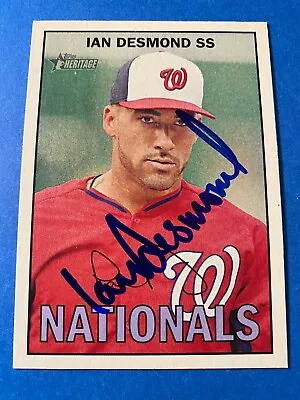 Ian Desmond 2016 Topps Heritage Auto Signed Nationals Texas Rangers Rockies Rare • $6.99