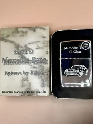 Vintage 1998 Mercedes Benz C-Class High Polish Chrome Zippo Lighter NEW In Box • $99.95