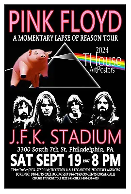 Pink Floyd 1987 Tour Poster J.F.K. STADIUM Philadelphia PA CONCERT GIG POSTER • $14.95