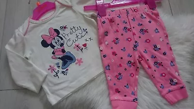 NICE 2 PIECES NEW MINNIE MOUSE BABY GIRL TOP LEGGINGS OUTFIT SET 0-3 Mths  • £4.50