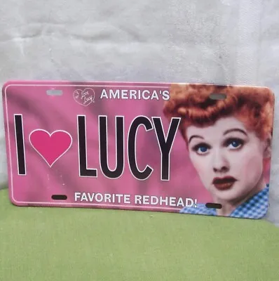 I LOVE LUCY Tin License-plate Lucille Ball Comedienne America’s Favorite Redhead • $11.99