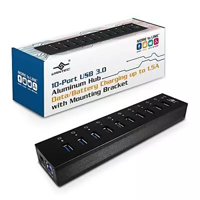 10port Usb 3.0 Hub Aluminum Full Powered Mountable With All Ports Data & Chargin • $51.54