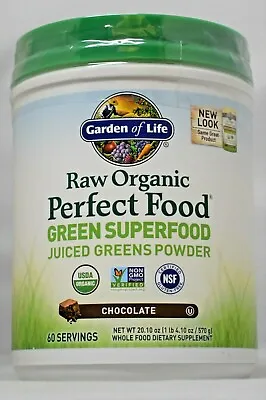$58.89 • Buy Garden Of Life Perfect Food Raw Organic Chocolate 20.10oz Green Superfood 60