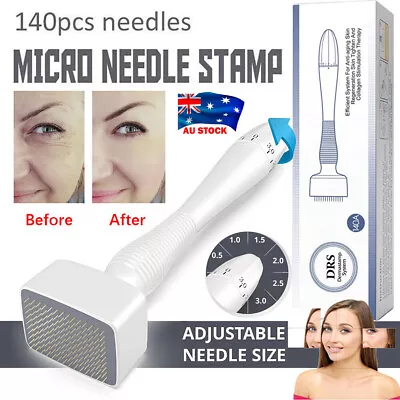 Needle Derma Roller Stamp Microneedle Skin Care Wrinkle Therapy Anti Ageing Kit • $15.63