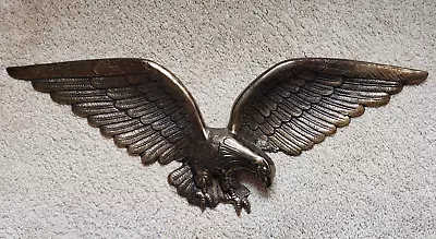 Eagle Wall Plaque Cast Metal Gold Tone 24  • $23