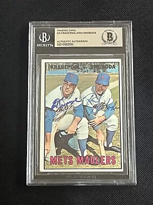 Ed Kranepool & Ron Swoboda 1967 Topps Signed Autographed Card Bas Authentic • $79.95