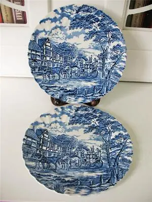 Set (s) Of 2 Myott ROYAL MAIL  Dinner Plates 9 3/4   Blue & White • $25